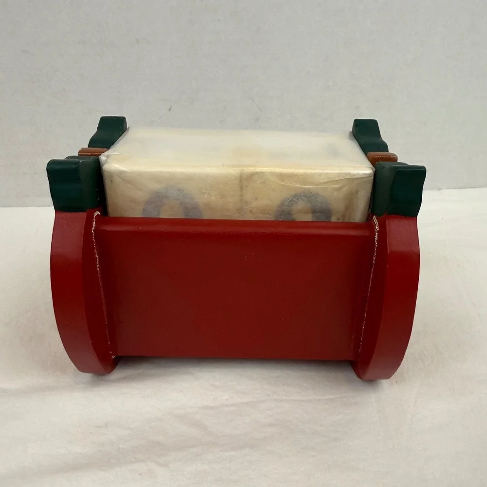 Vintage Wooden Perpetual Calendar Apple Shape Red Desktop Teacher Gift Cottage